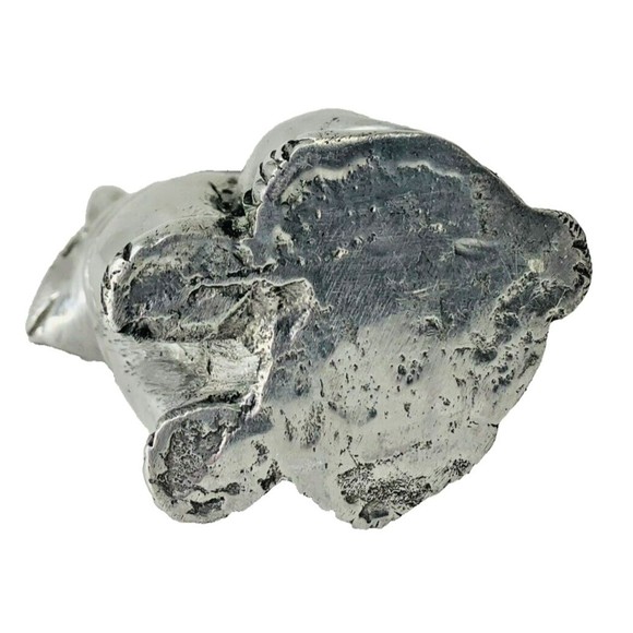 Vintage Pewter Bunny Rabbit Figurine Easter Silver Tone Heavy 4" tall - Picture 11 of 16